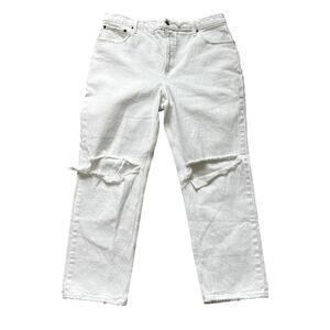 Abercrombie & Fitch The 90's Straight Ultra High Rise Jeans White 16 Short